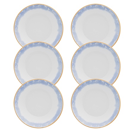 Manhattan Comfort Coup 12 Large Dinner 8.46" Soup Bowls in Blue and Yellow 2-EM05-4676